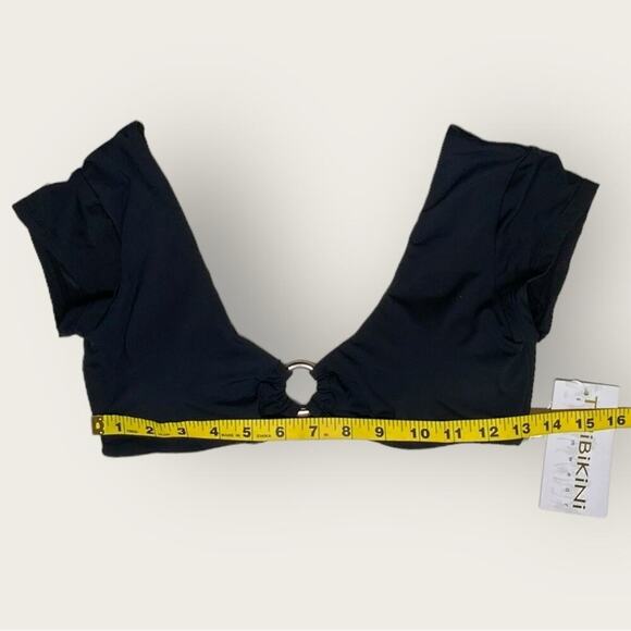 NWT | TiniBikini | Solid Ring Bikini Top | Black | Small - Picture 12 of 14